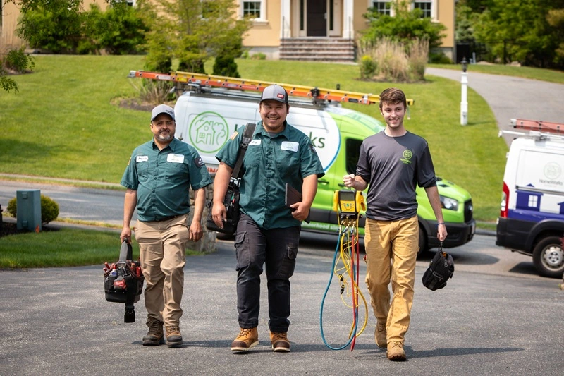 HomeWorks HVAC Technicians on a job site