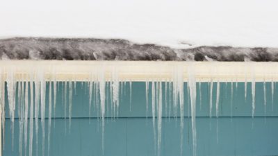 Gutter Ice Dam Massachusetts Winter