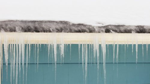 Gutter Ice Dam Massachusetts Winter