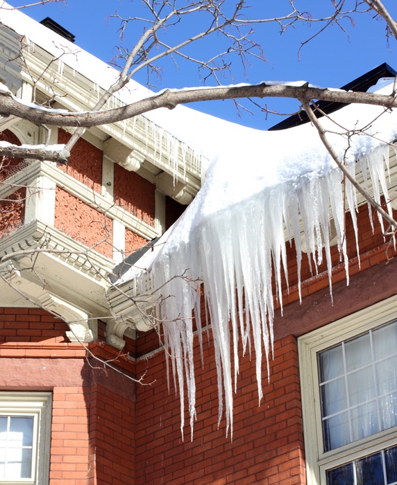 Icicles Massachusetts Winter Ice Dam