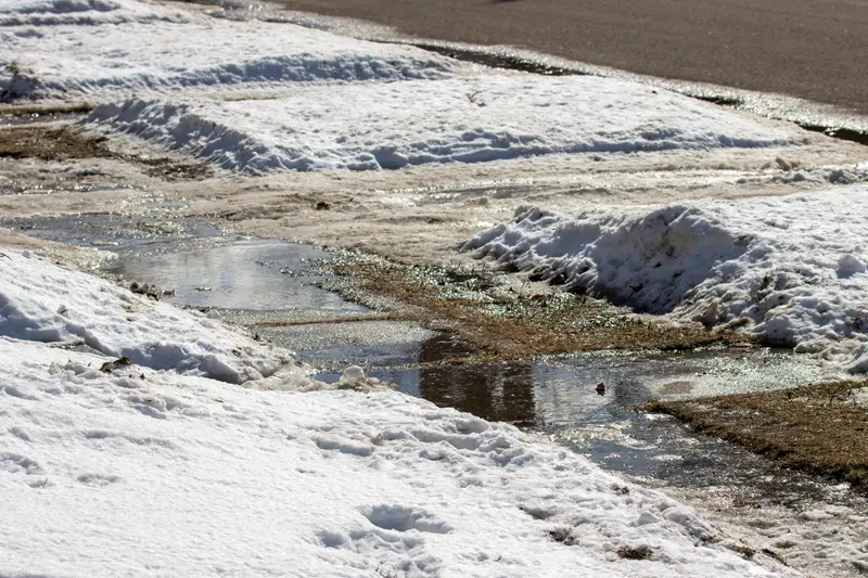 Meltwater from Snow Melting Massachusetts